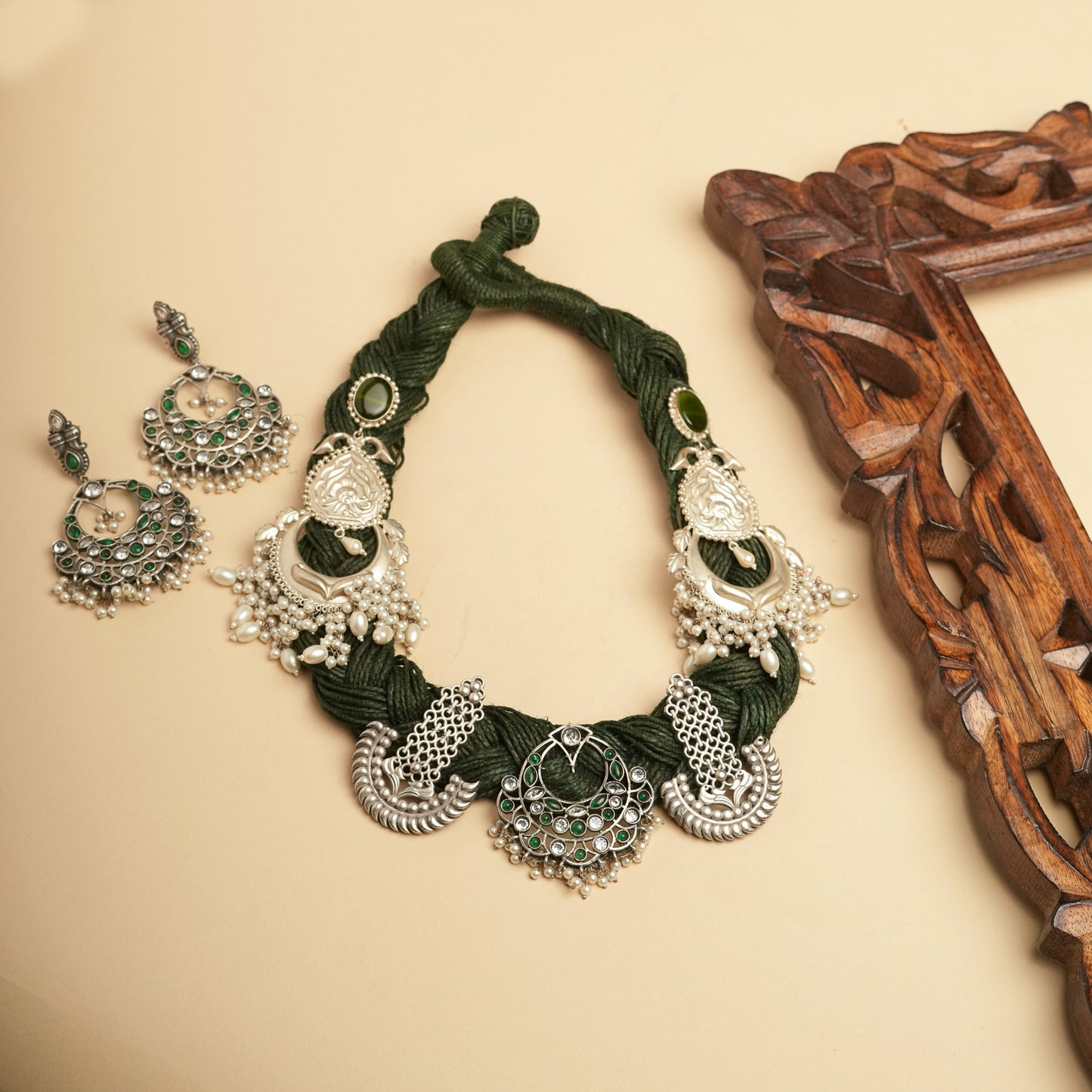 German silver statment Necklace set perfect for Navratri
