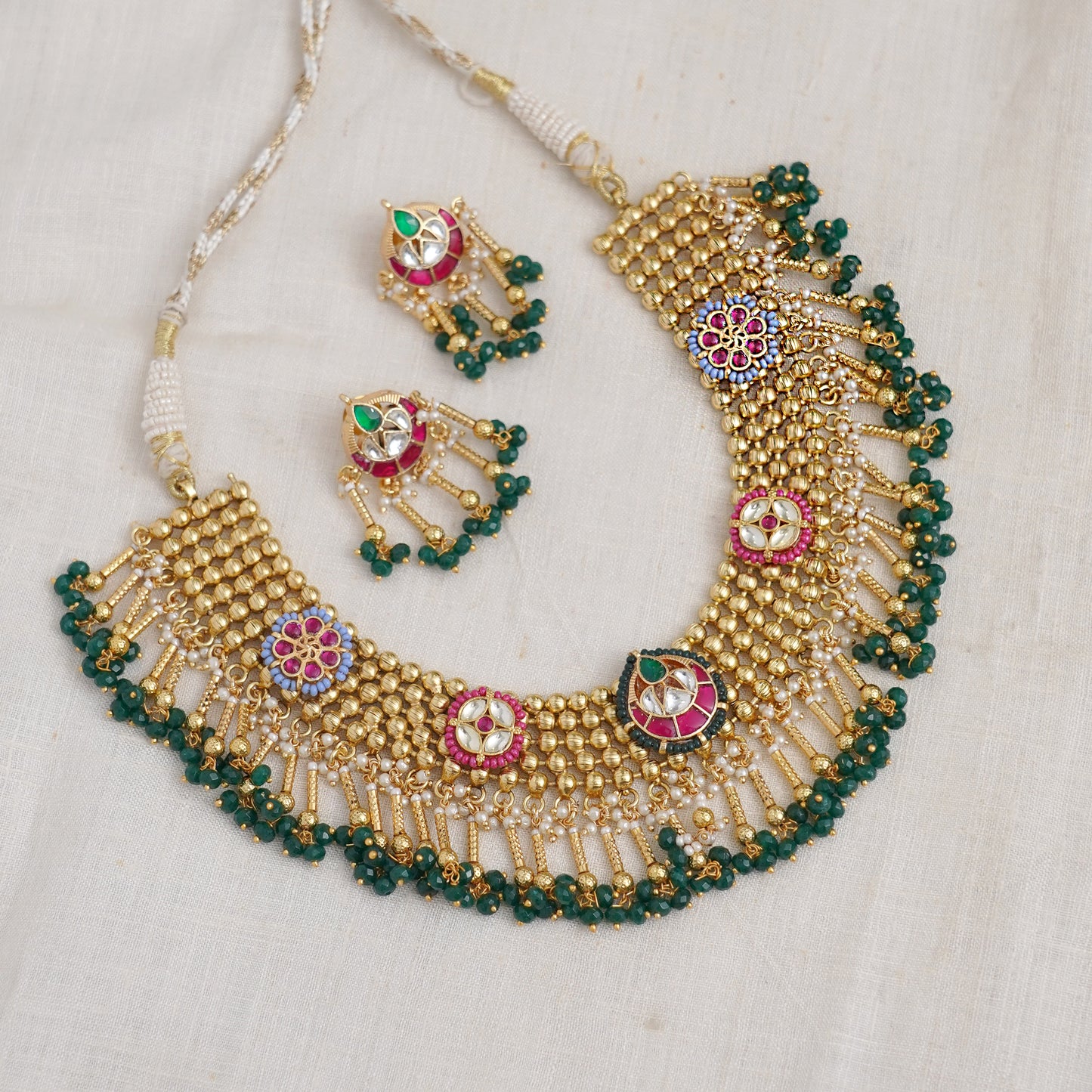 Multicolor Golden Necklace Set