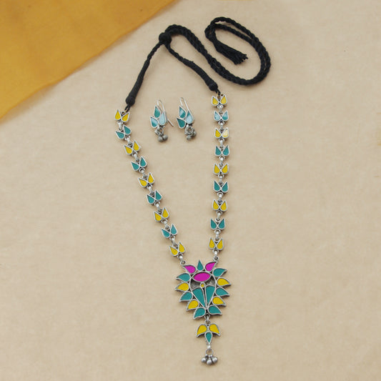 Vibrant Navratri Glass Necklace Set