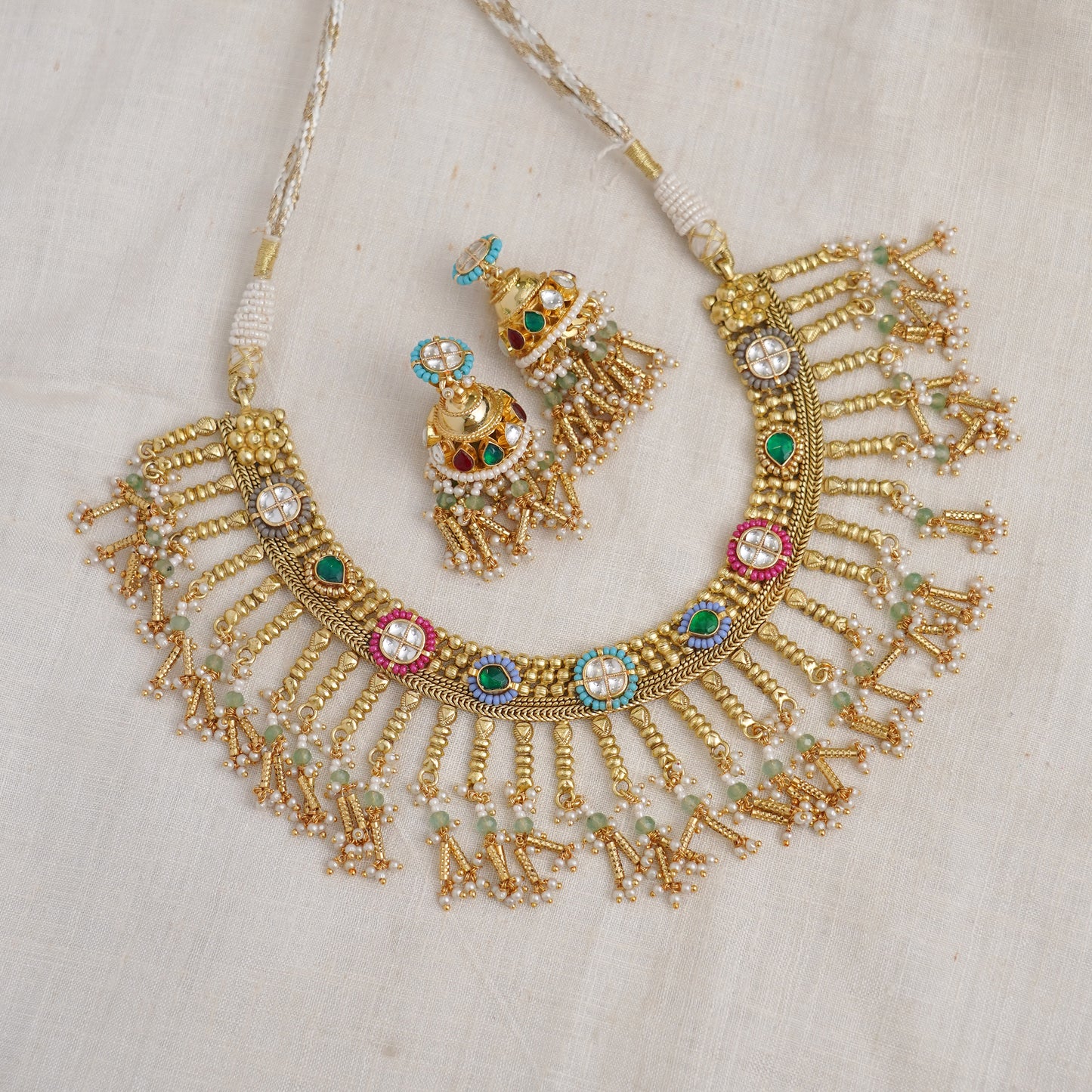 Multicolor Golden Necklace Set