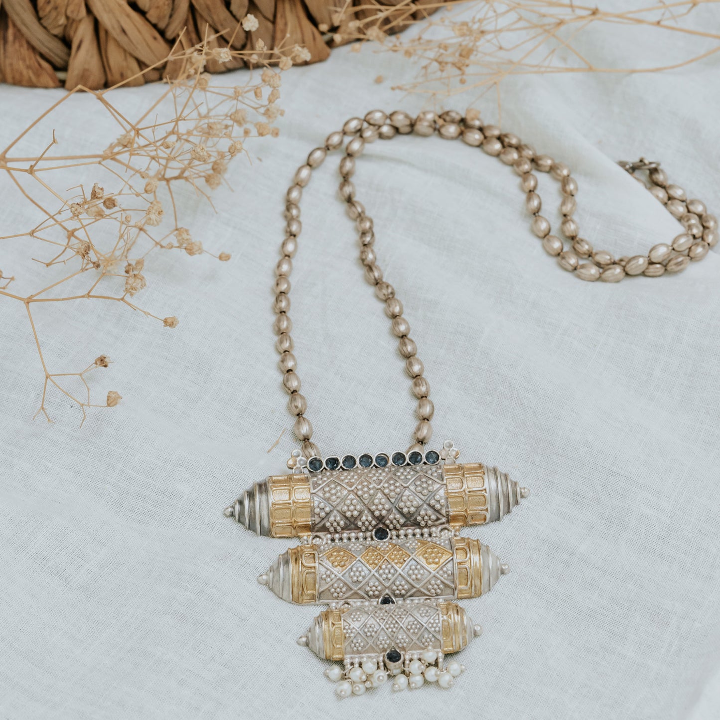 German Sliver Ethnic Pendant With Chain