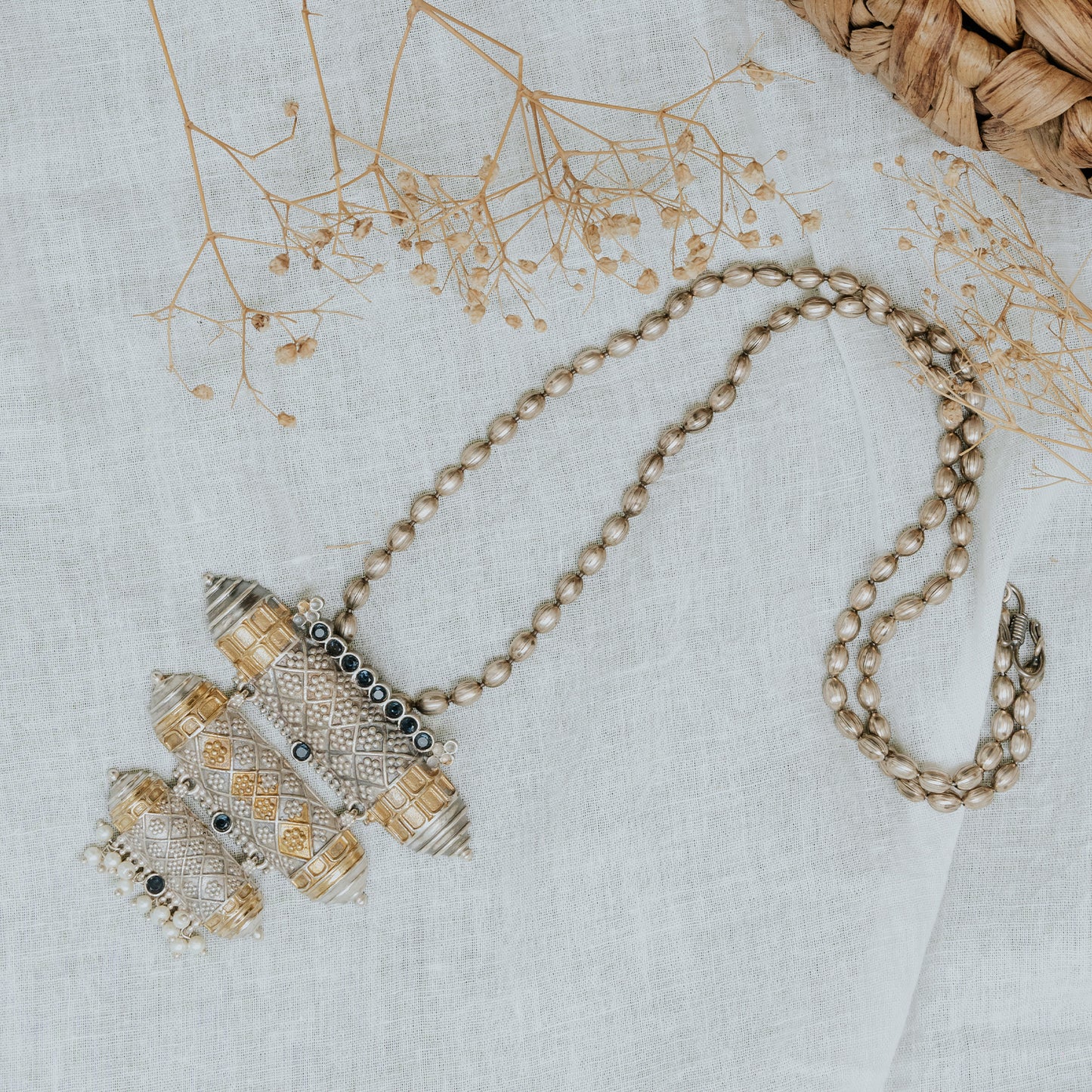 German Sliver Ethnic Pendant With Chain