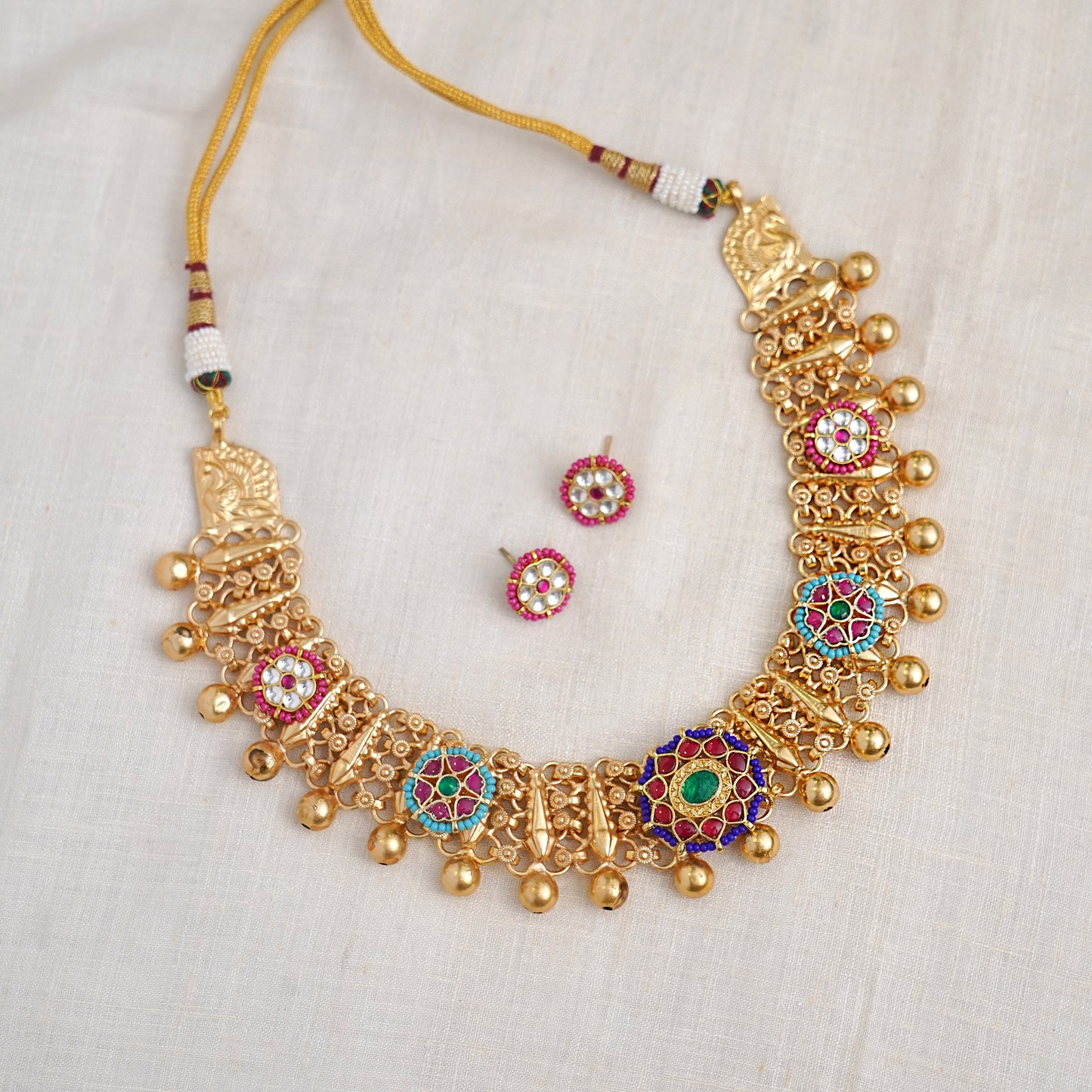 Multicolor Golden Necklace Set