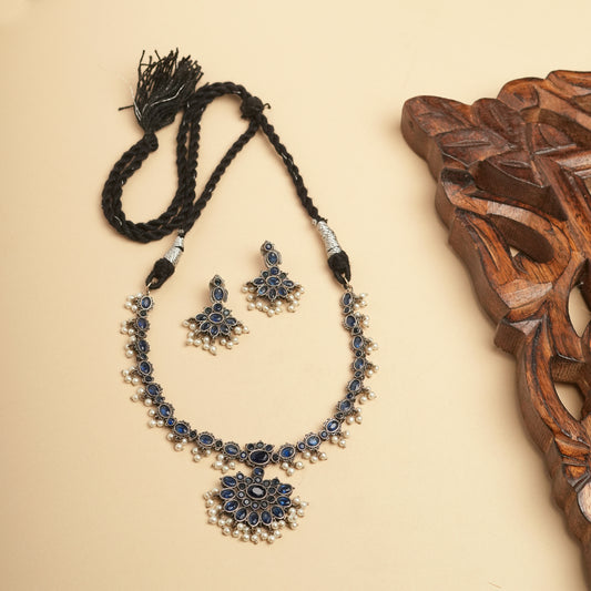 Festive Necklace Set German silver Brass for Navratri