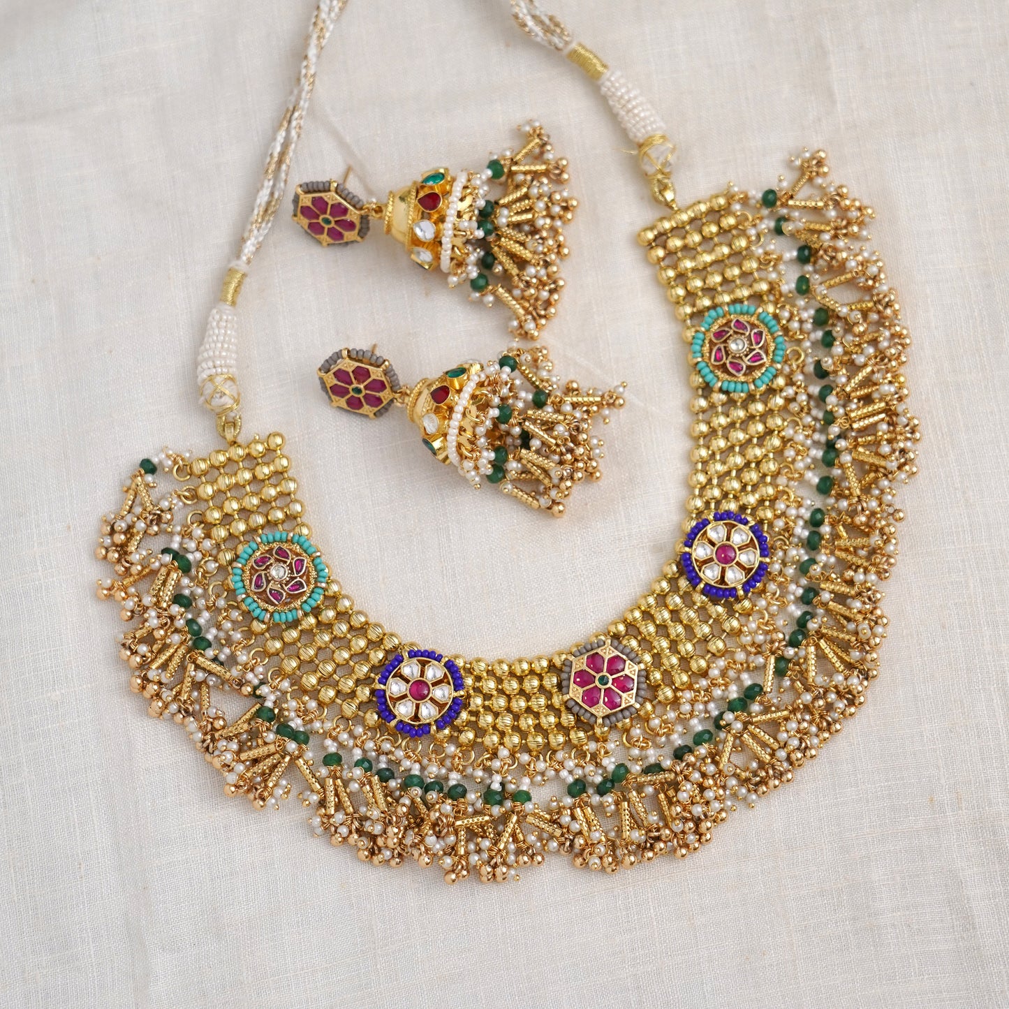 Multicolor Golden Necklace Set