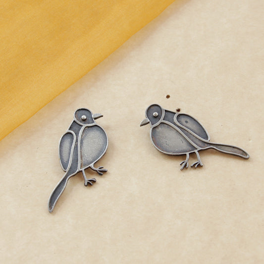 Handcrafted oxidized bird motif Earrings