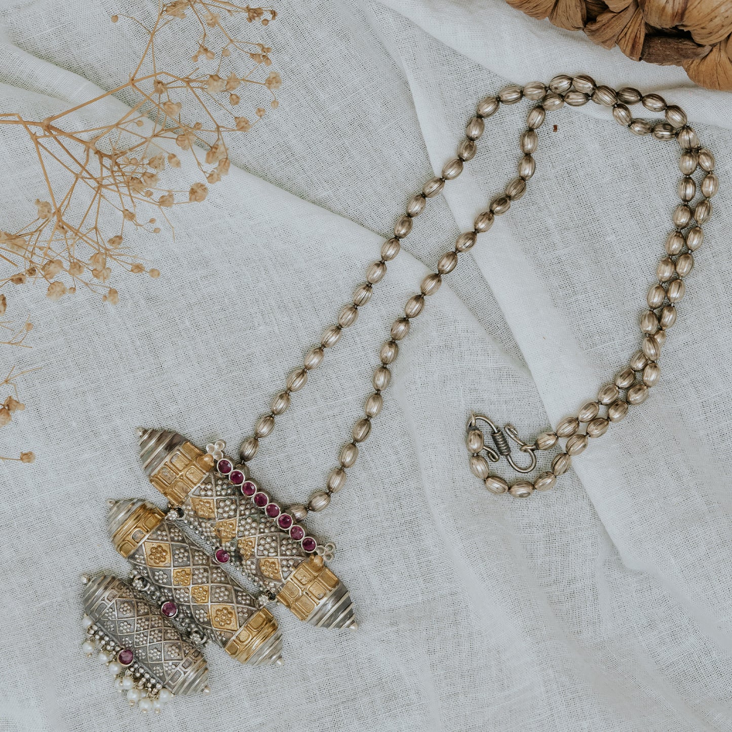 German Sliver Ethnic Pendant With Chain