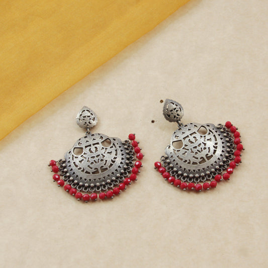 Mordern German silver oxidized Statement Earrings