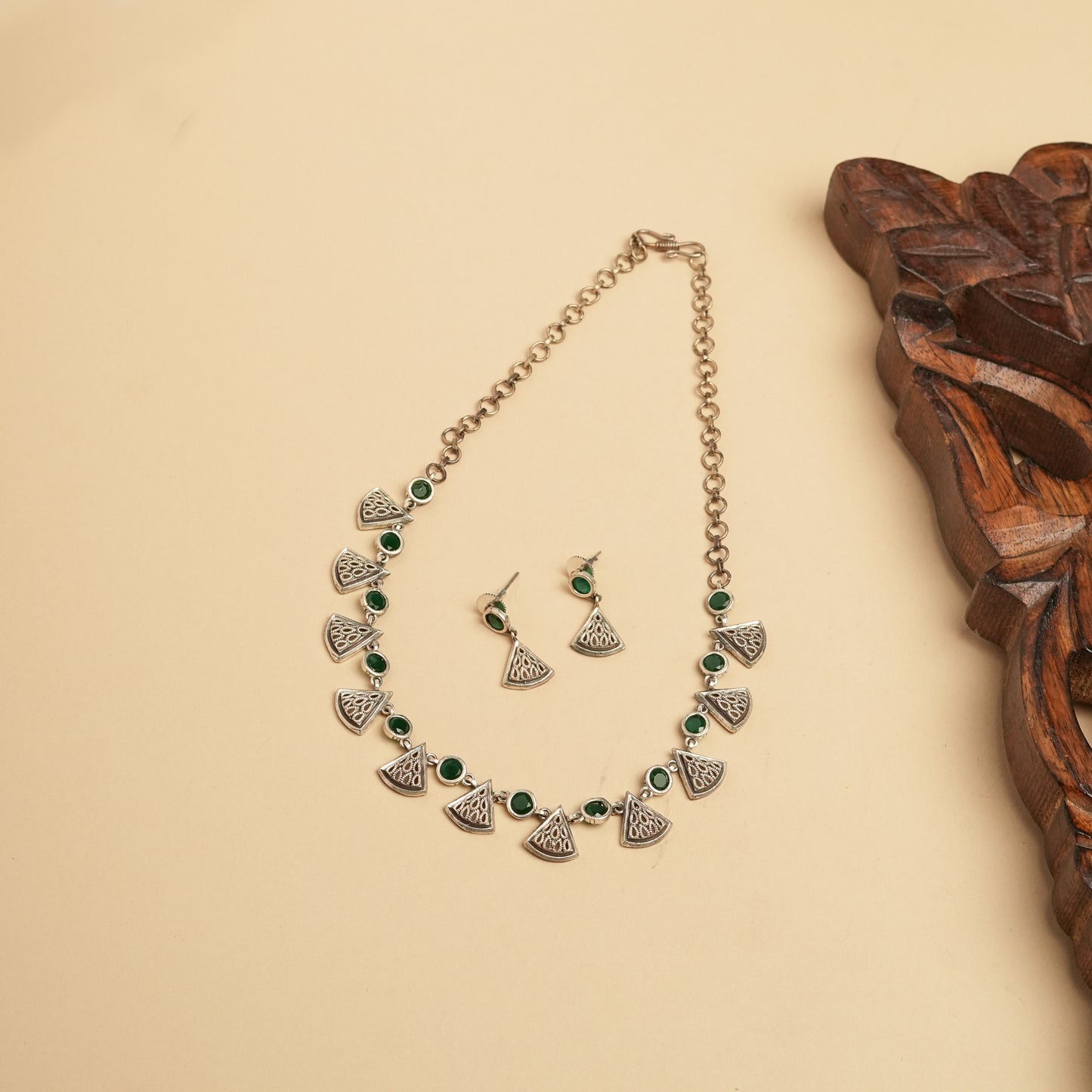 German silver Brass delicate Necklace set perfect for Navratri