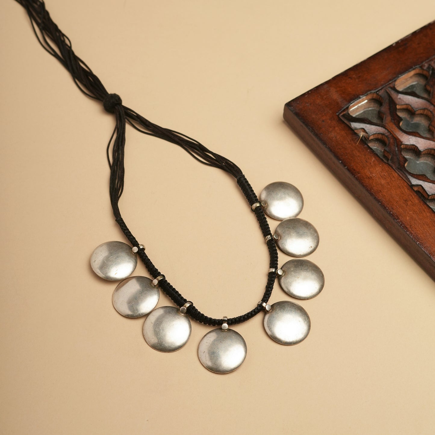 kids thread Round German silver Navratri jewelry set