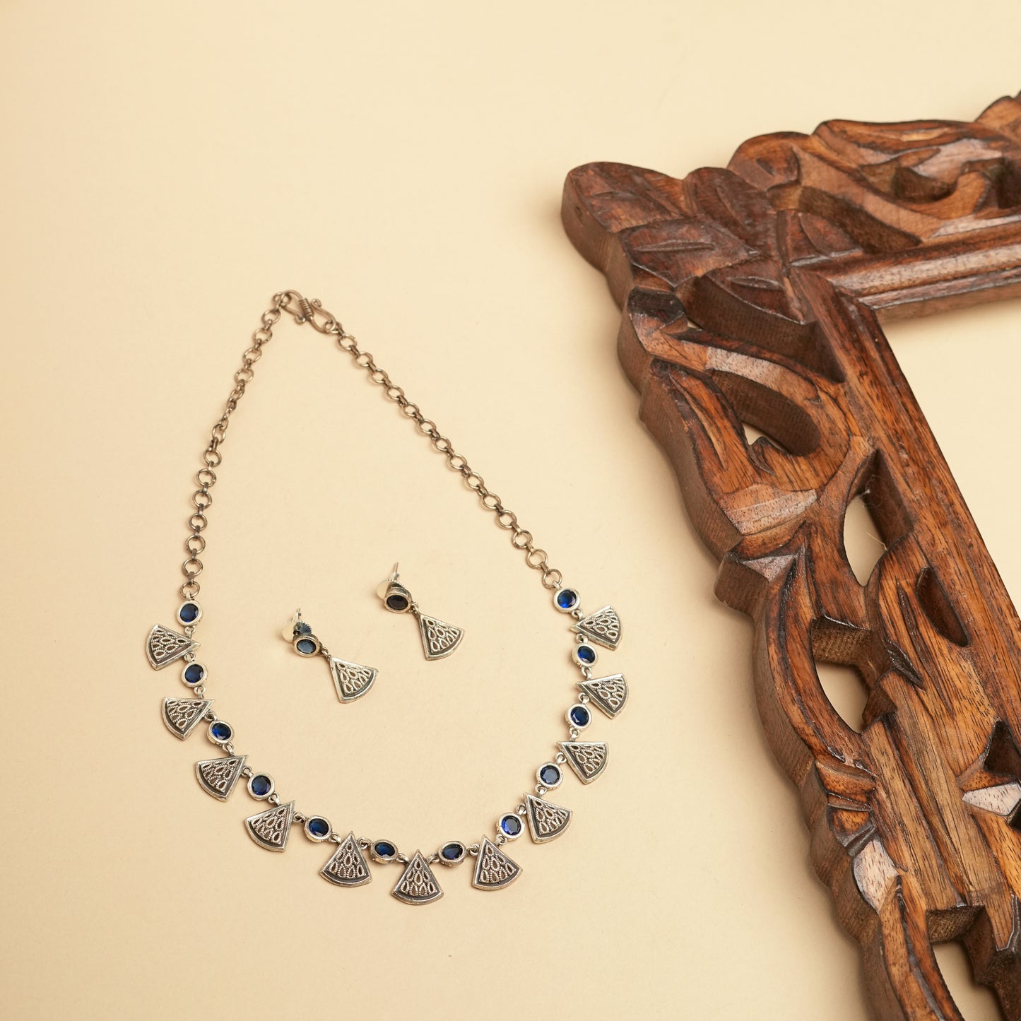 German silver Brass delicate Necklace set perfect for Navratri