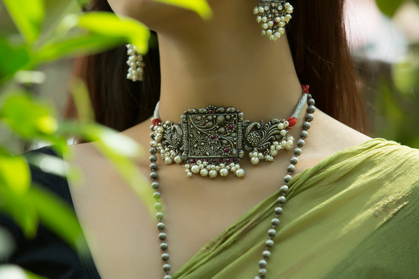 Nalini choker and long pendent set