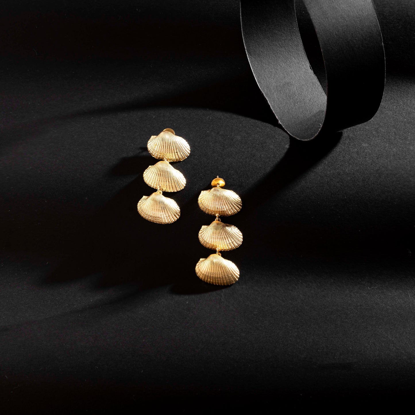 Shell textured long Earrings