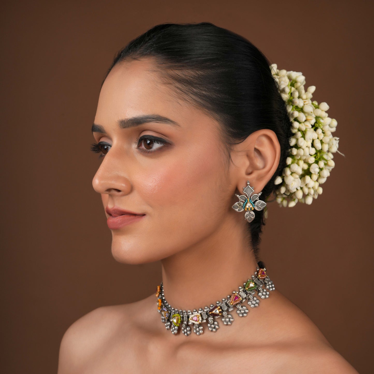 Multicolor Geometric Sleek Necklace Set