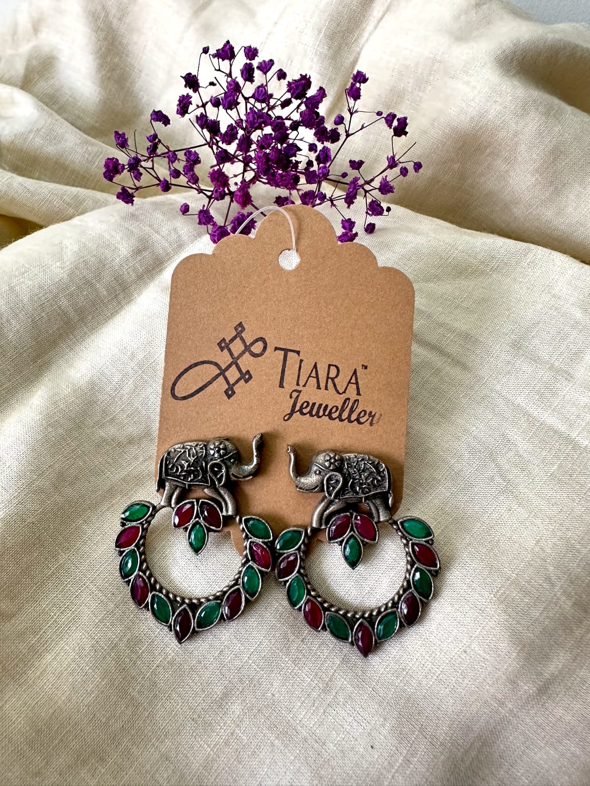 German Silver elephant earrings in sale for women & Girls