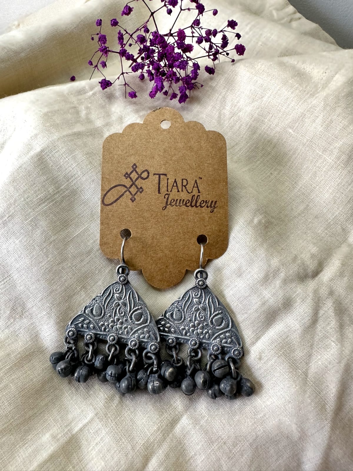 German Silver earrings WITH Ghungroo HANGING in sale for women & Girls