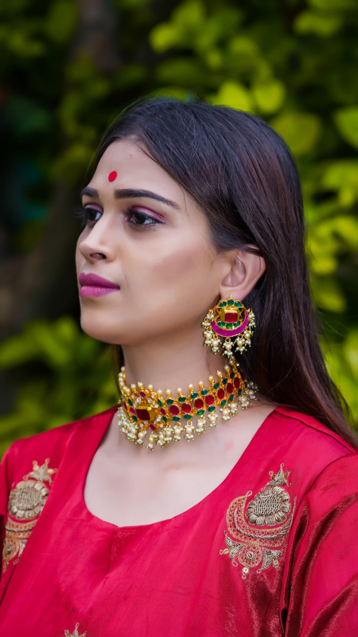jadau kundan Necklace set (MER-06)