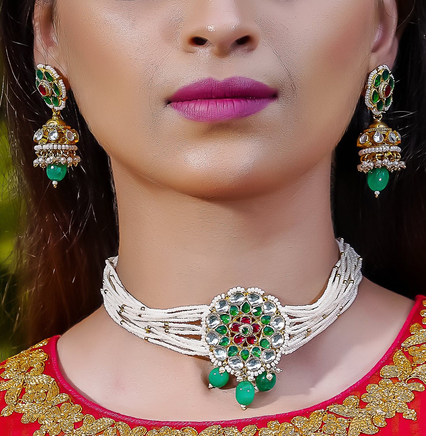 jadau kundan Necklace set (MER-03)