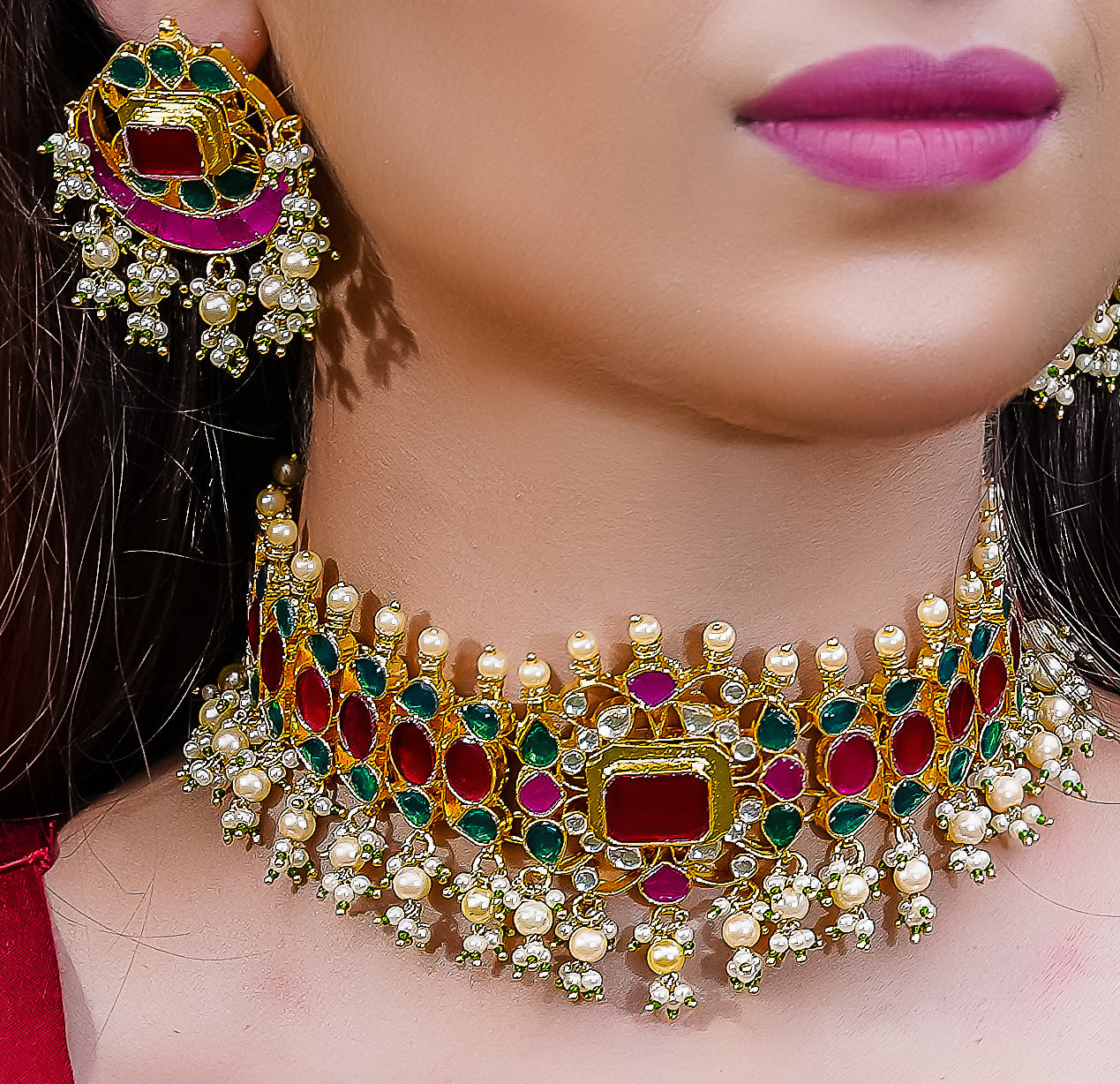 jadau kundan Necklace set (MER-06)