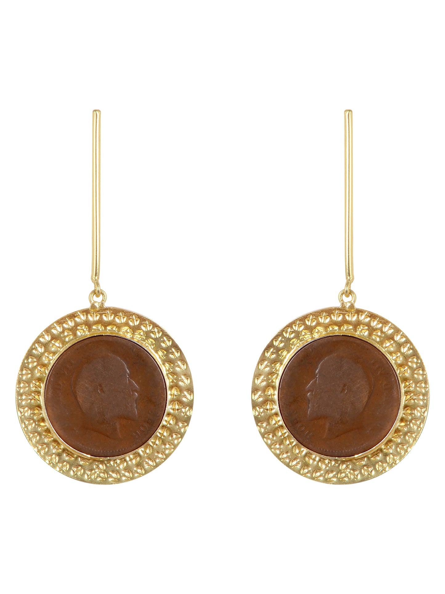 Vintage  Rosegold Coin Collection Earrings