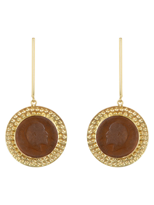 Vintage  Rosegold Coin Collection Earrings