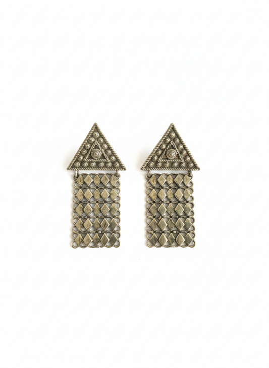 Triangle Metal Dangler Earrings-467