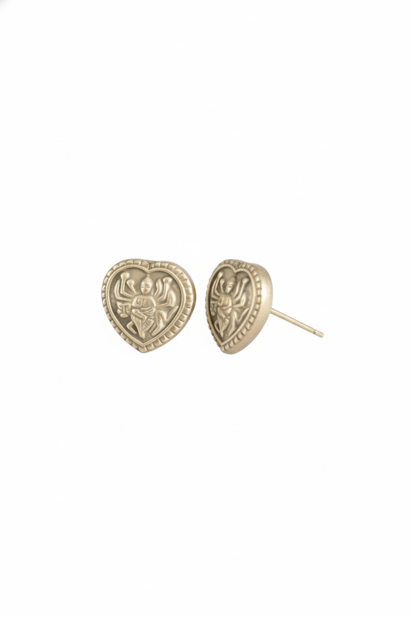 Temple Heart Studs -468