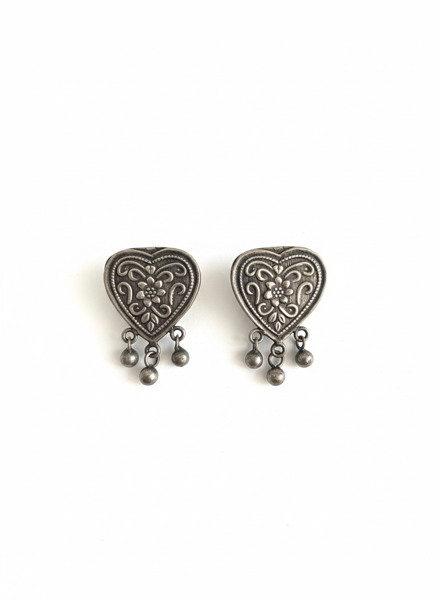 Heart Textured Metal Studs-476