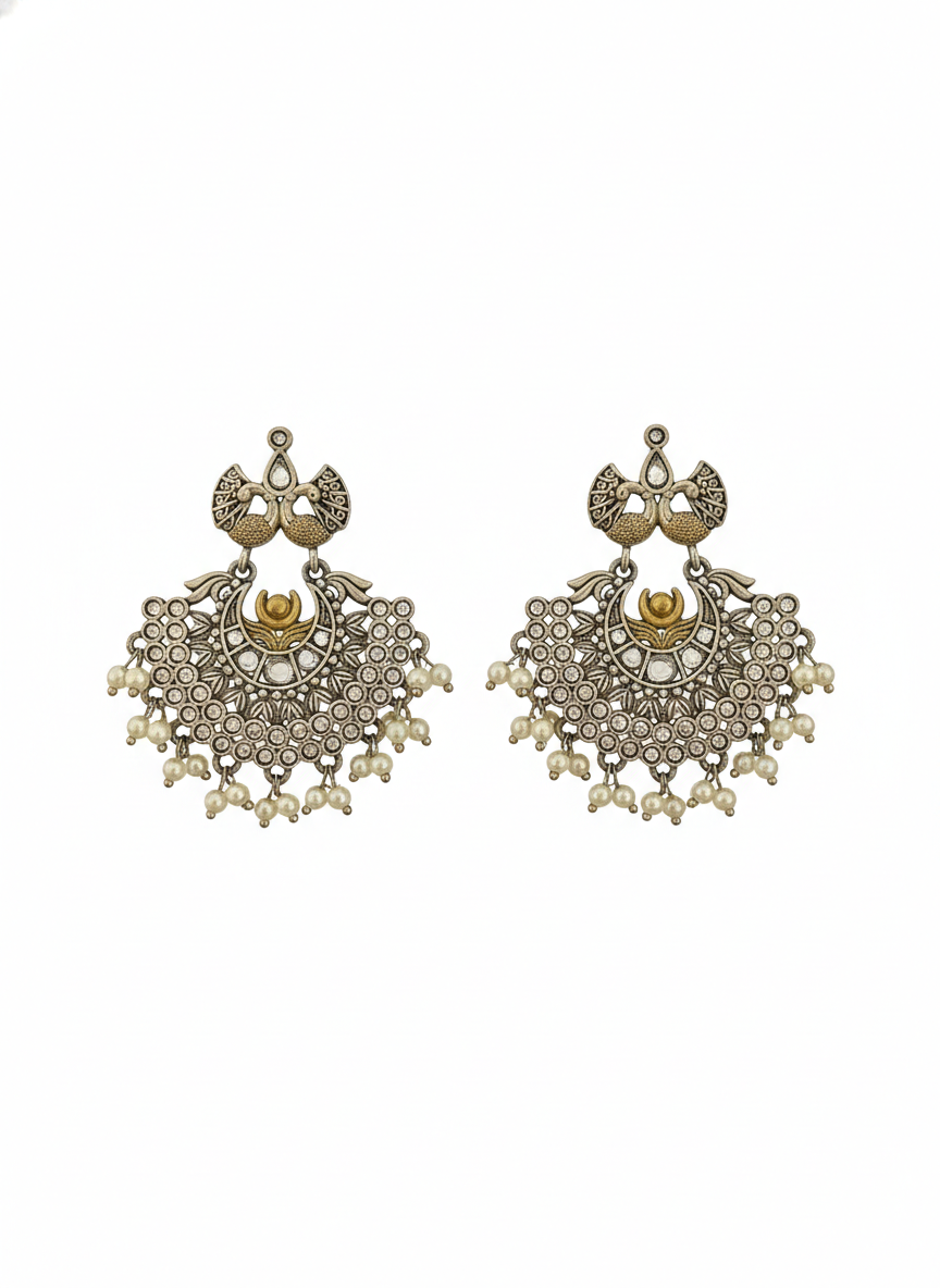 Metal Dangler Dual-tone Earrings-491