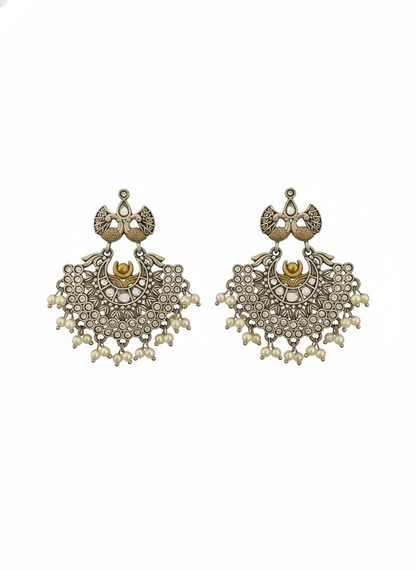 Metal Dangler Dual-tone Earrings-491