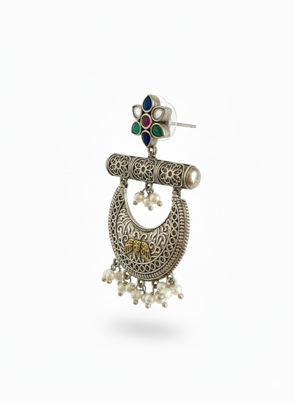 Multi-color Metal Dangler Earrings-484