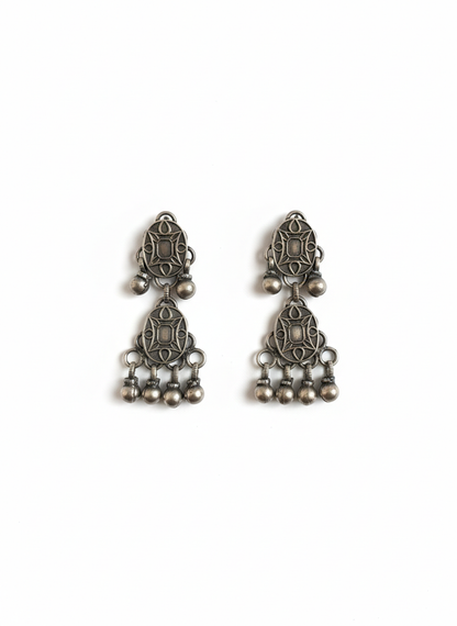 OVEL SILVER LOOK-ALIKE EARRINGS-445