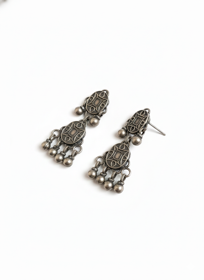 OVEL SILVER LOOK-ALIKE EARRINGS-445