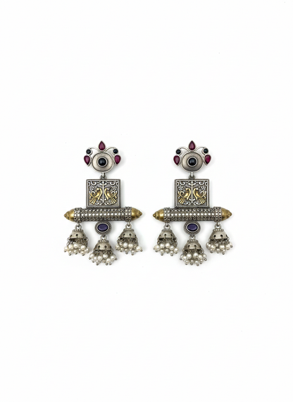 Metal Ethnic Dangler Earrings-514