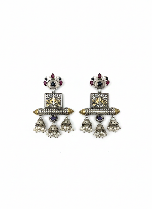 Metal Ethnic Dangler Earrings-514