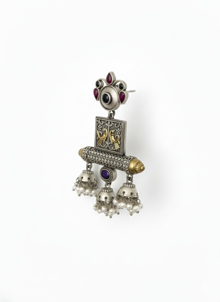 Metal Ethnic Dangler Earrings-514