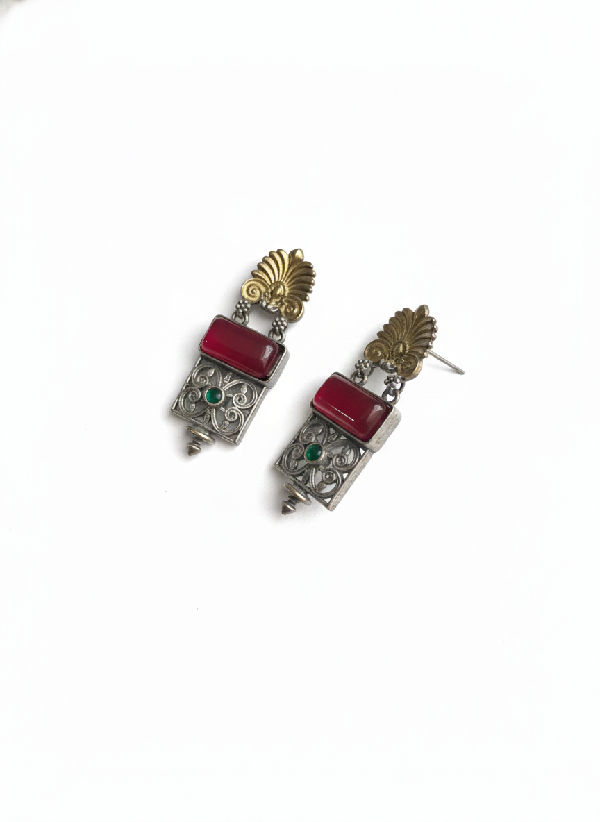 Metal Stud Earrings-512