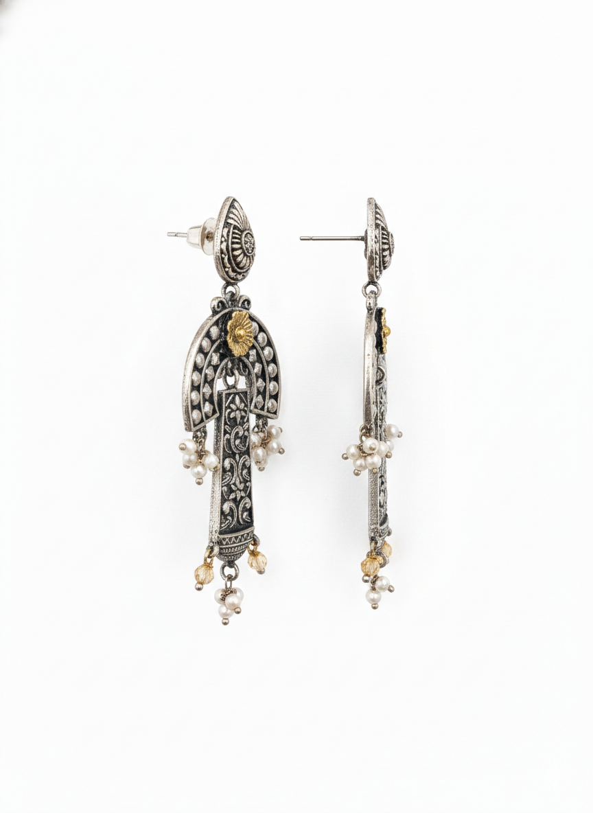 Metal Dangler Earrings-527