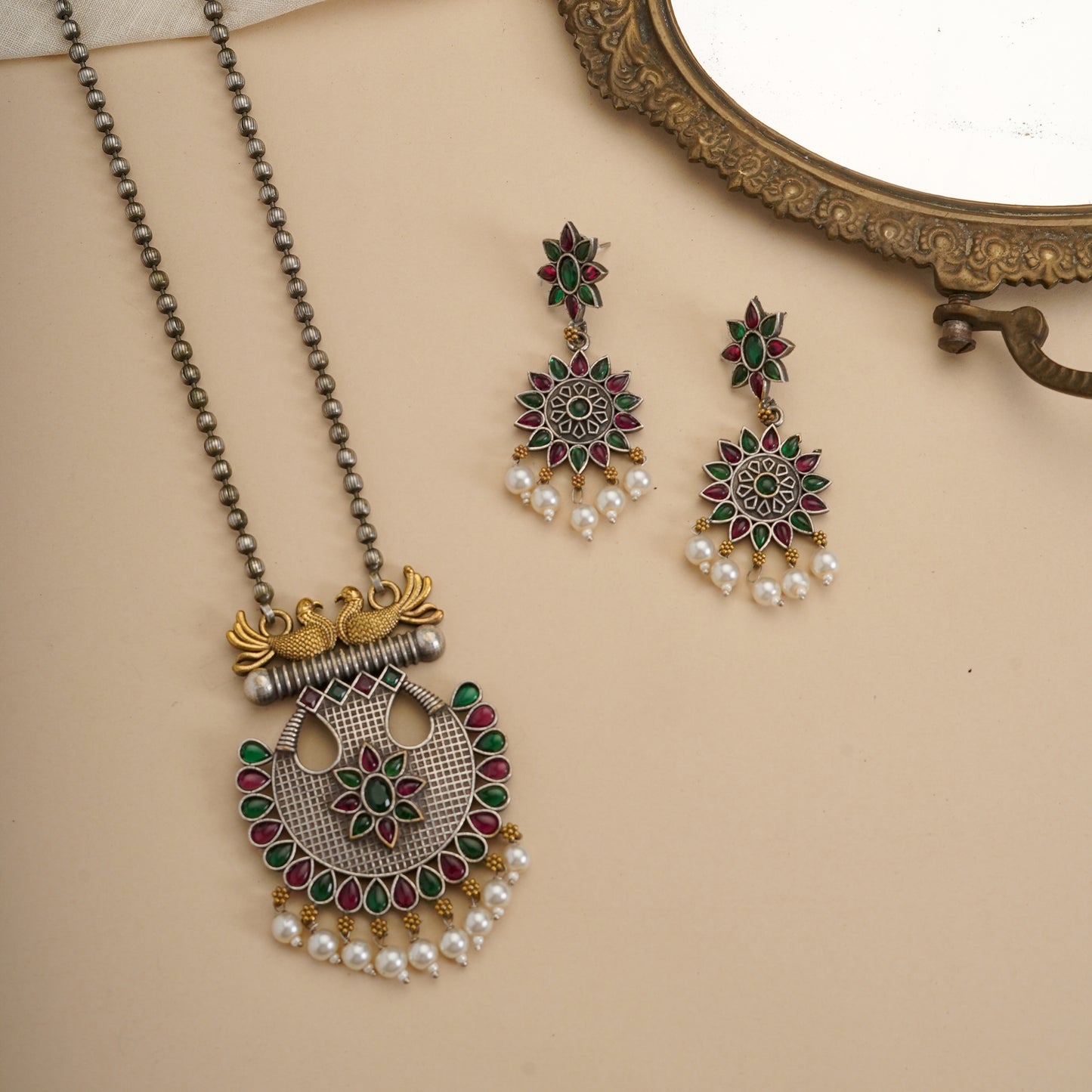 Metal Long pendent Set