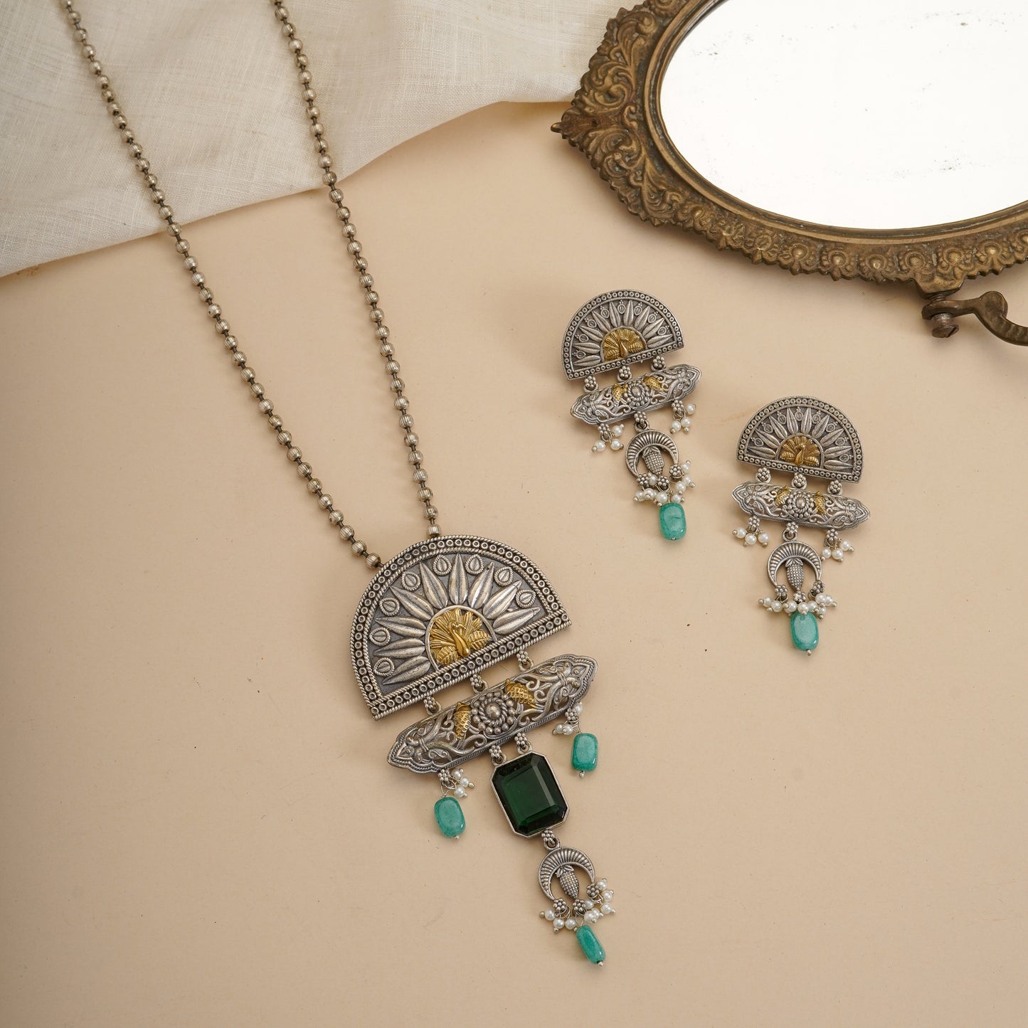 Metal Long pendent Set