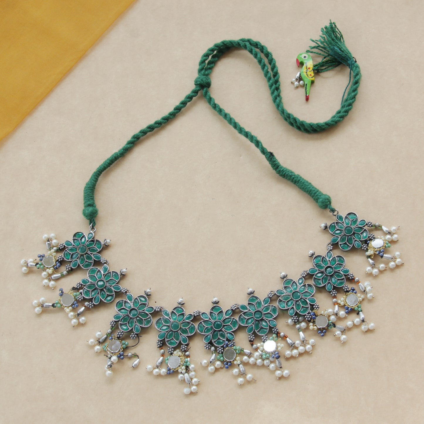 Majestic Threadwork Silver Necklace