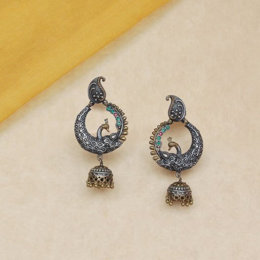 antique peacock jhumka Earrings