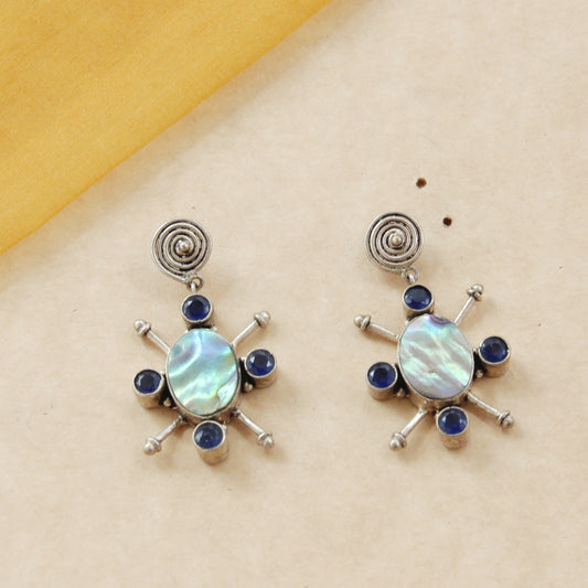 Mordern German silver oxidized Statement Earrings