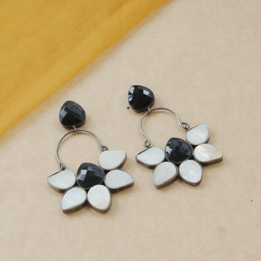 Mordern German silver oxidized Statement Earrings