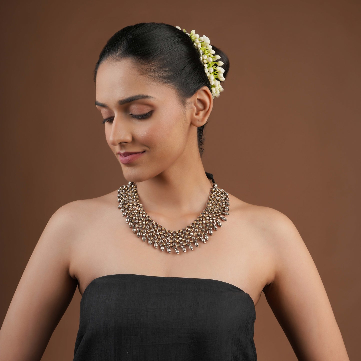 Tribal Ethnic floral dual-tone neckpiece