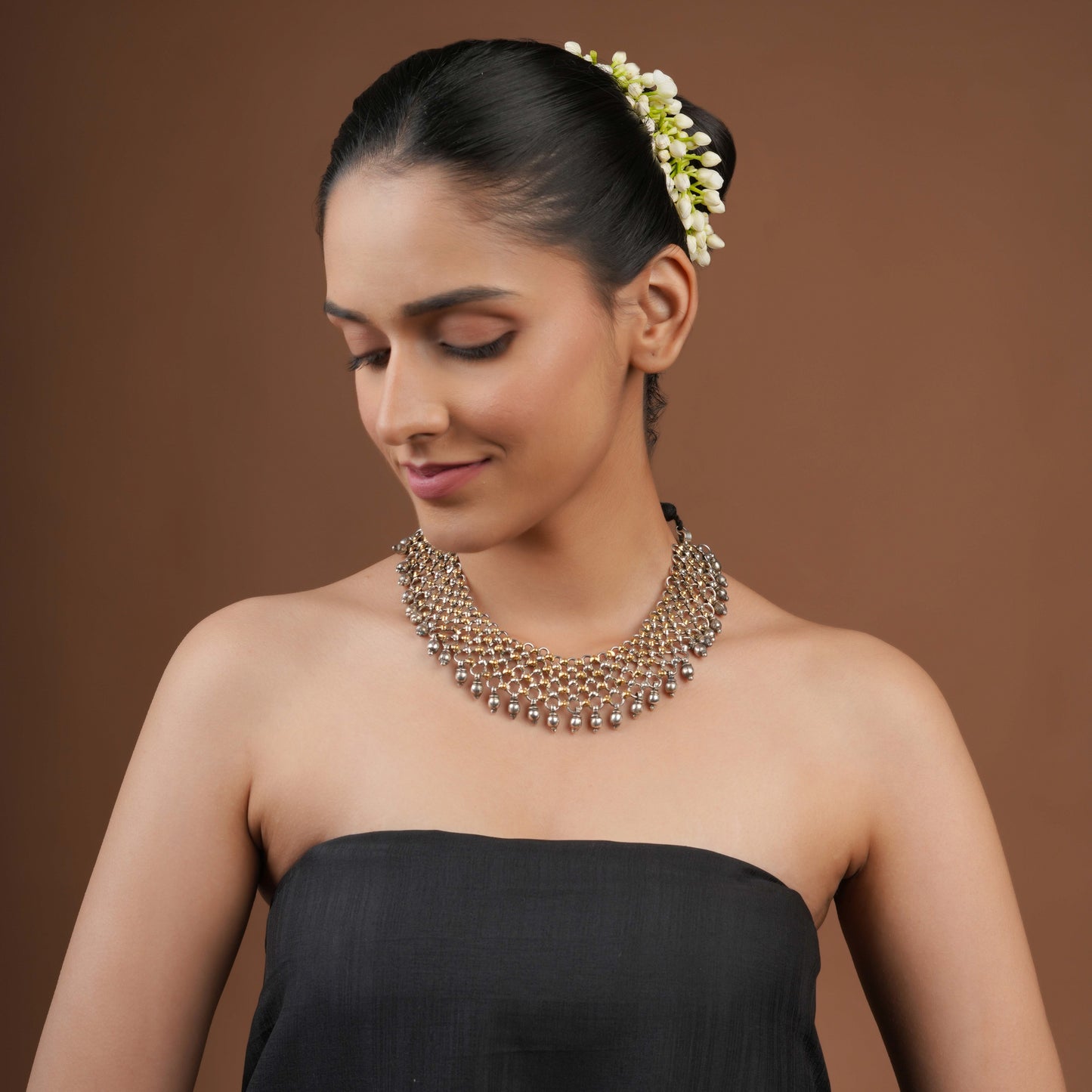 Tribal heart dual-tone flat Neckpiece