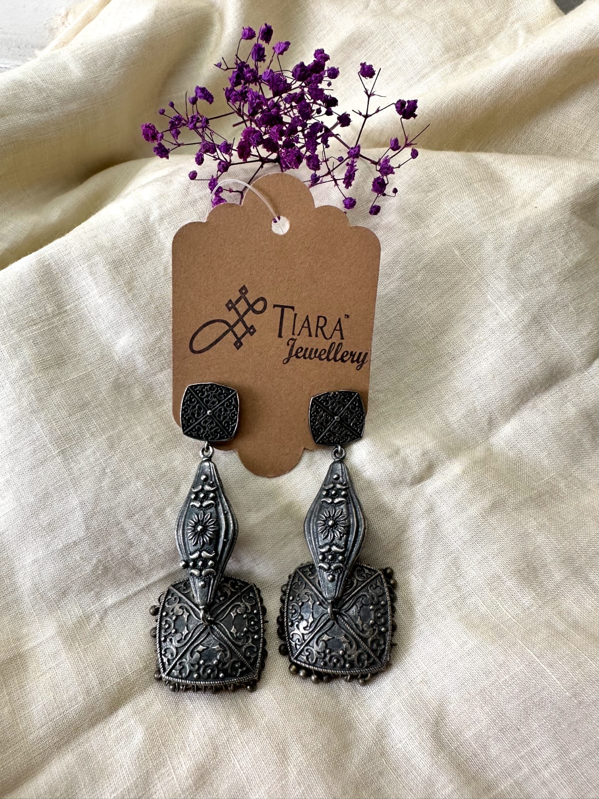 German Silver Elegant Square Jumkhi earrings in sale for women & Girls