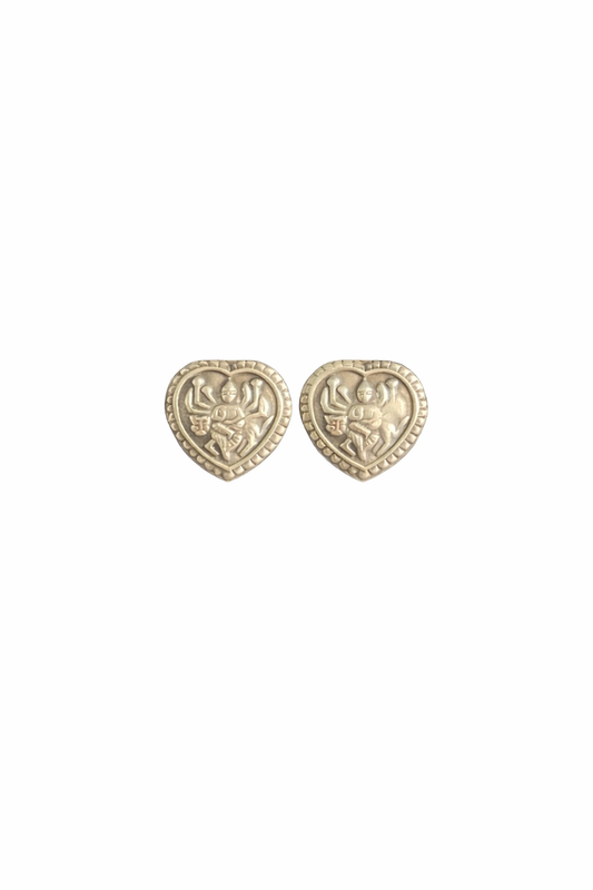 Temple Heart Studs -468