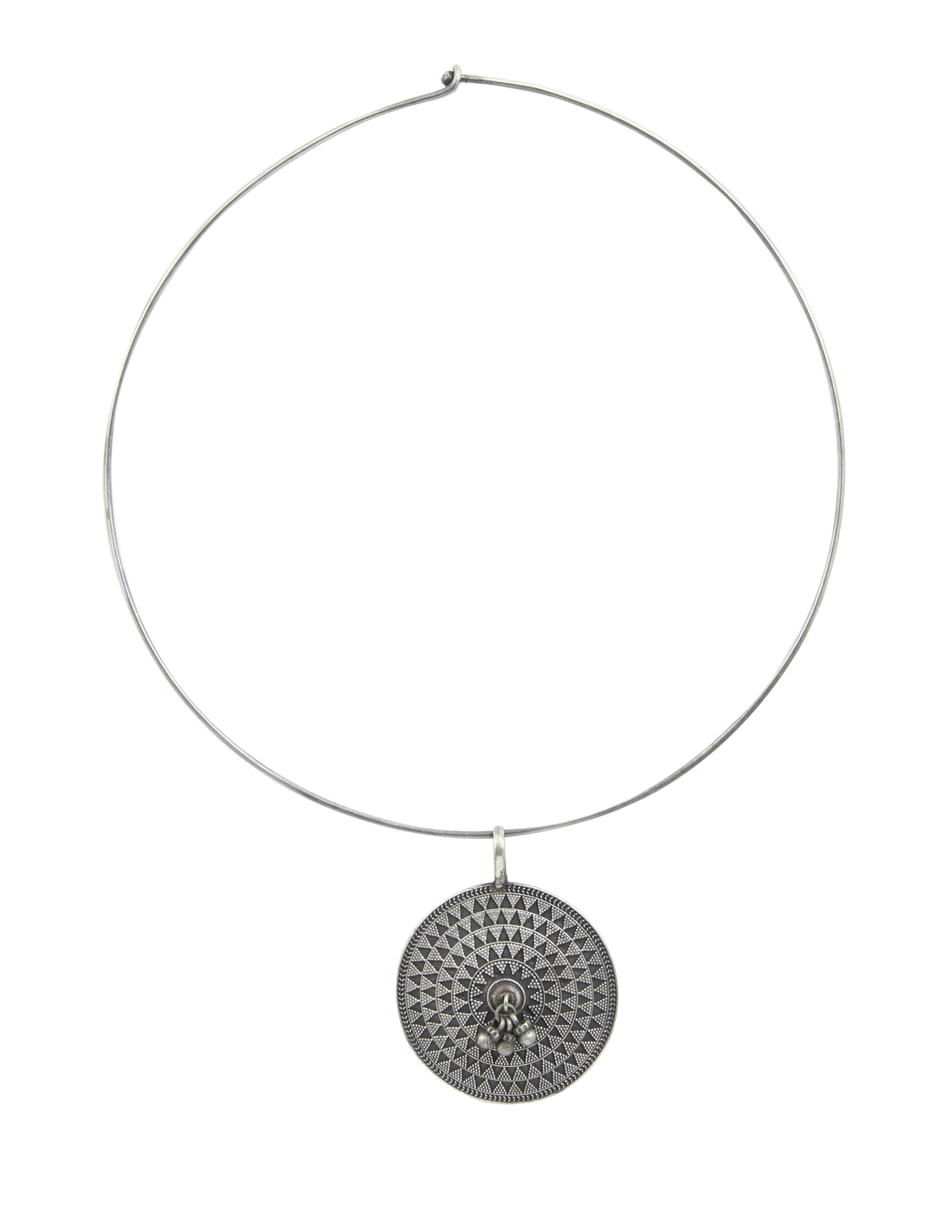 Tiara Jewellery German Silver Pendant II Necklace with Round Ring For Women II Oxidised Pendant II Oxidised Necklace II Oxidised Jewellery II Bridal Jewellery II Office Wear || Girls & Women