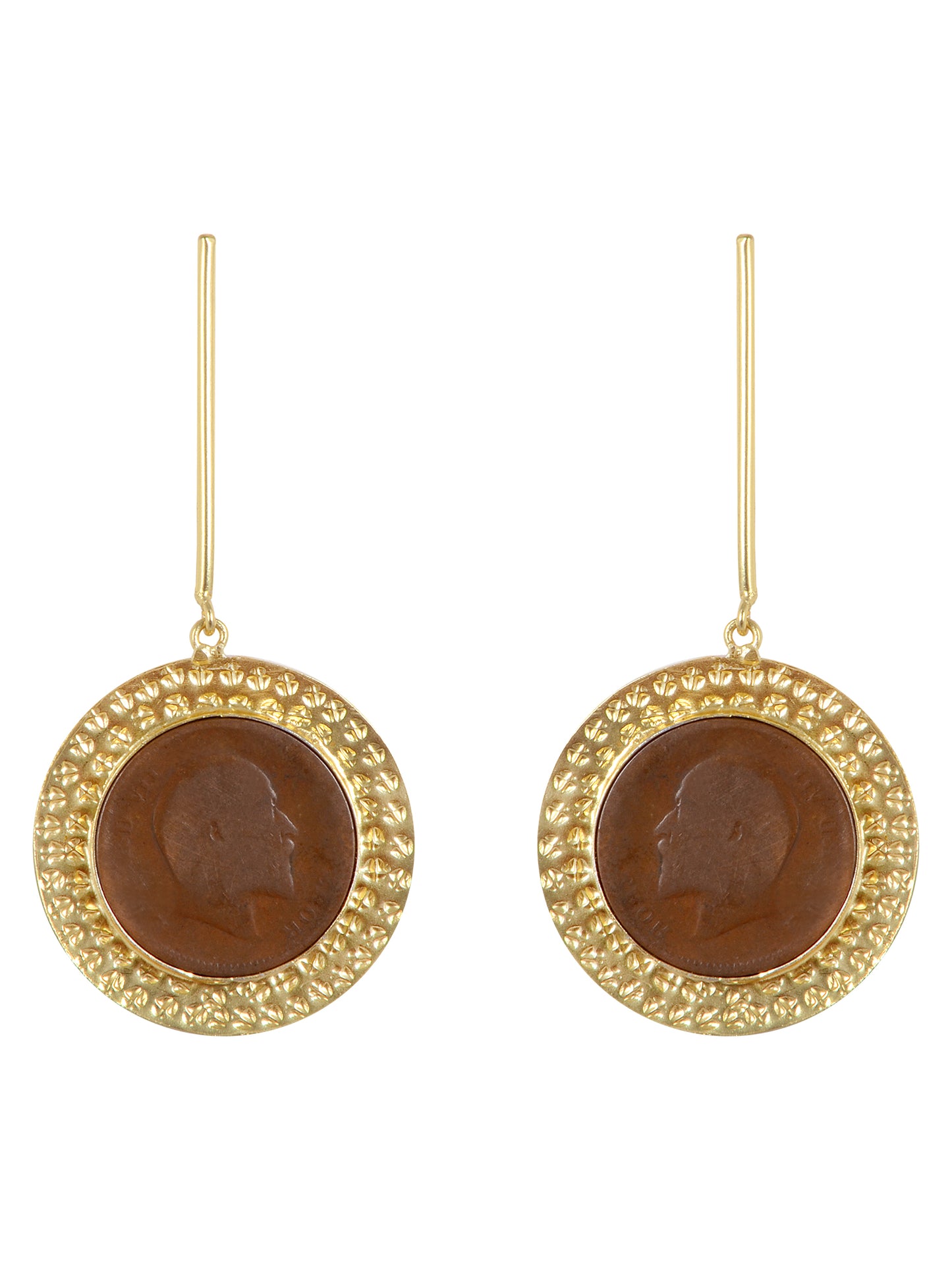 Vintage  Rosegold Coin Collection Earrings